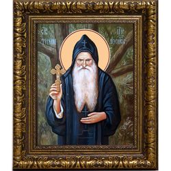 Тихон Афонский (Голенков) иеромонах. Икона на холсте.