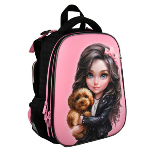 Ранец школьный Феникс+ арт.68240/ 4 БРЮНЕТКА С СОБАЧКОЙ (27х37х13