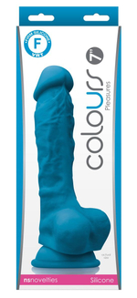 Голубой фаллоимитатор на присоске 7 Dildo - 22,3 см. (Цвет: голубой)