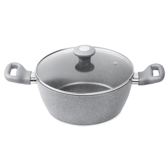 Кастрюля из алюминия с серым мраморным покрытием Kamille КМ-4281GR