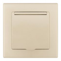 Розетка с заземлением и шторкой, с крышкой Arte Milano SET06-1 SET06-1-41-1 shampan