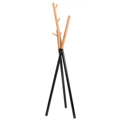Напольная вешалка Amundsen, 172 см, черная/натуральное дерево