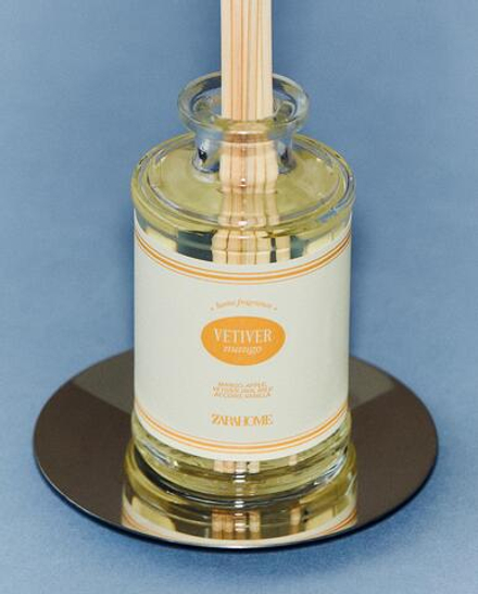 Zara Home Аромадиффузор Vetiver Mango 190 мл, тростниковые палочки микадо, аромат древесный, Коричневый
