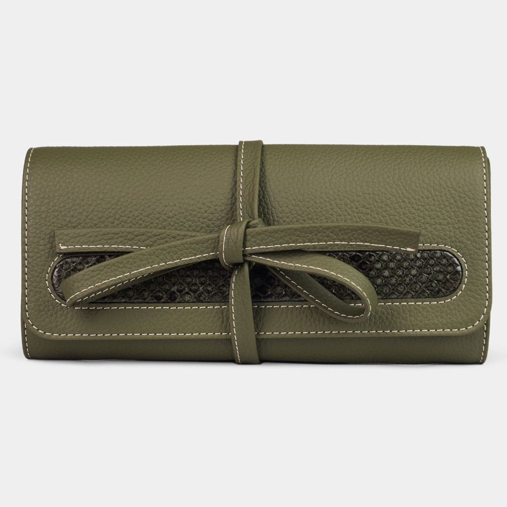 Чехол для ювелирных украшений Plier Bisness из натуральной кожи теленка, зеленого цвета