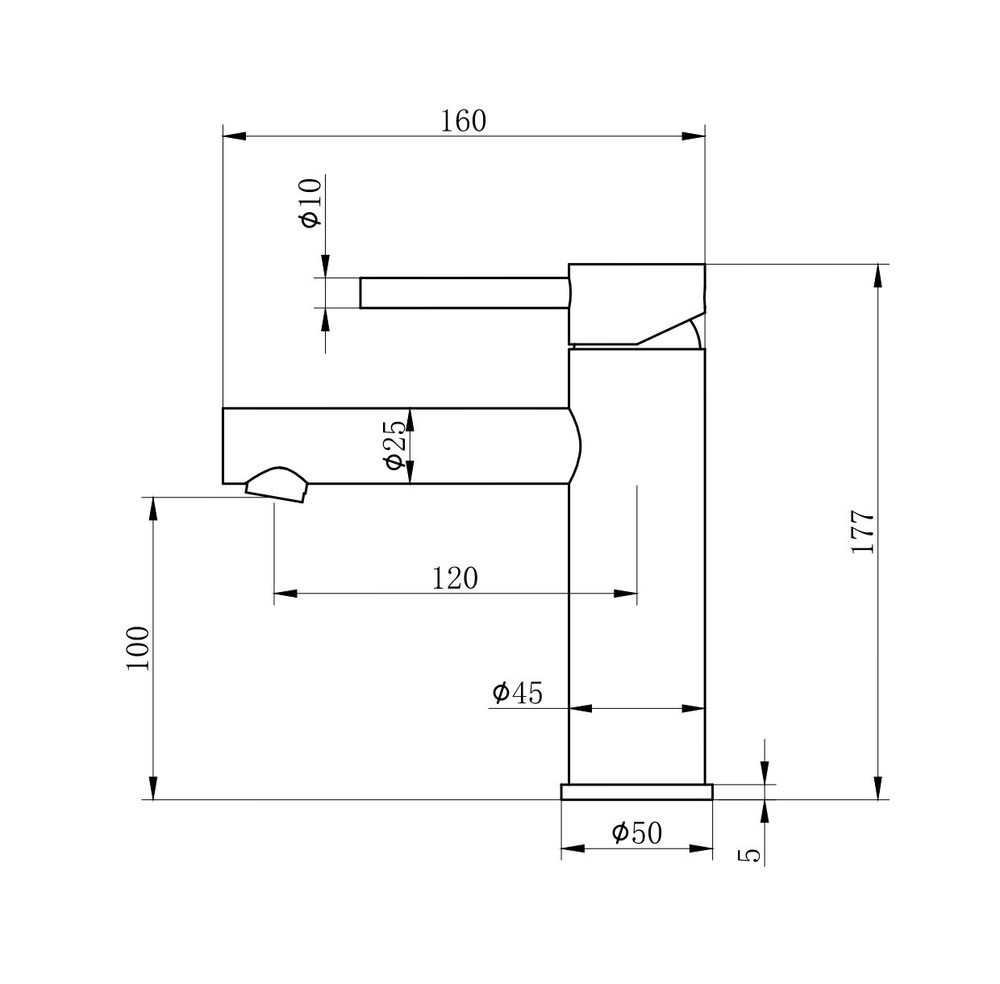 Смеситель для раковины WONZON & WOGHAND, Брашированный никель (WW-H9089-BS)
