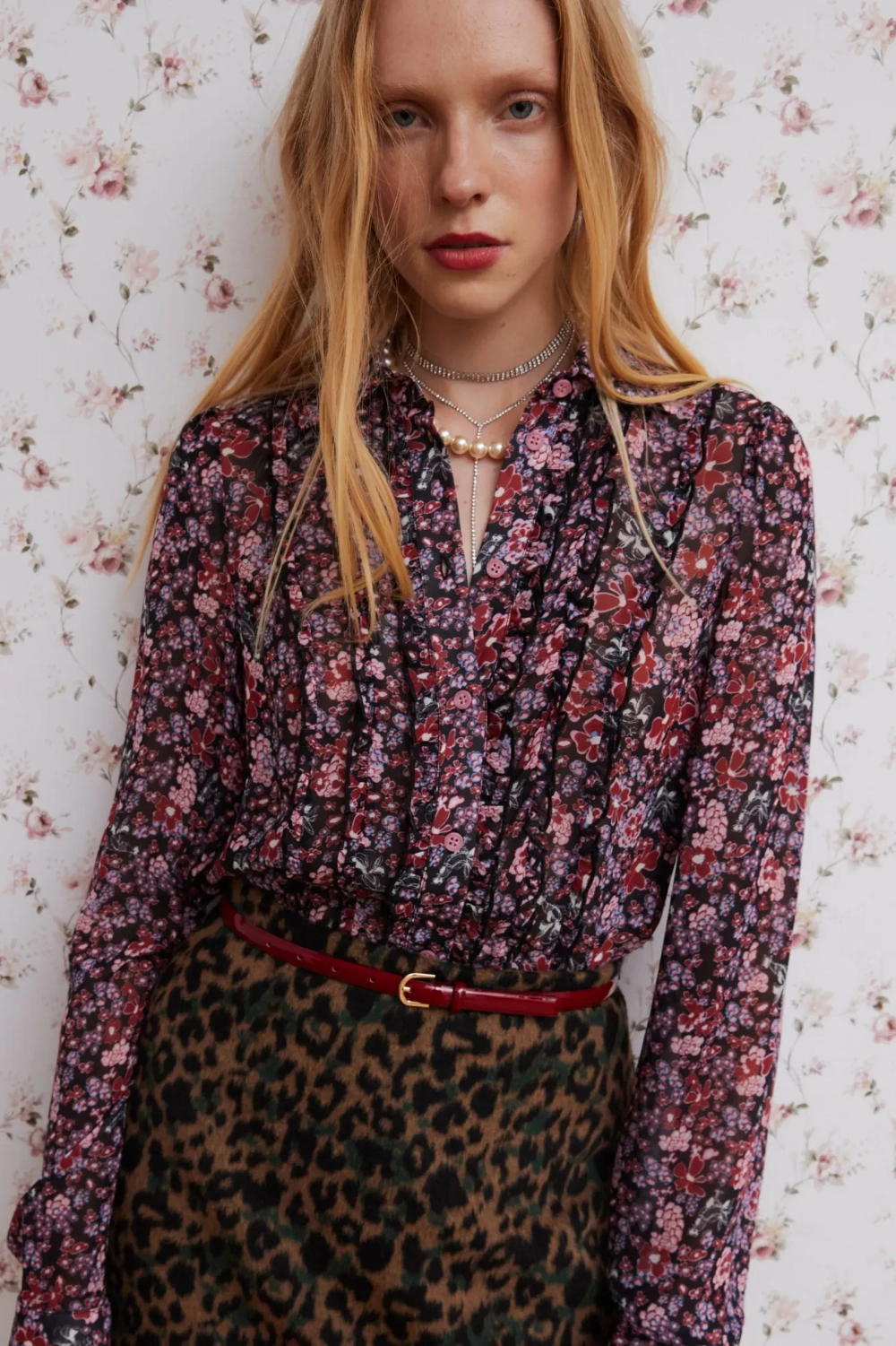 Блуза "Хризантема" разноцветный