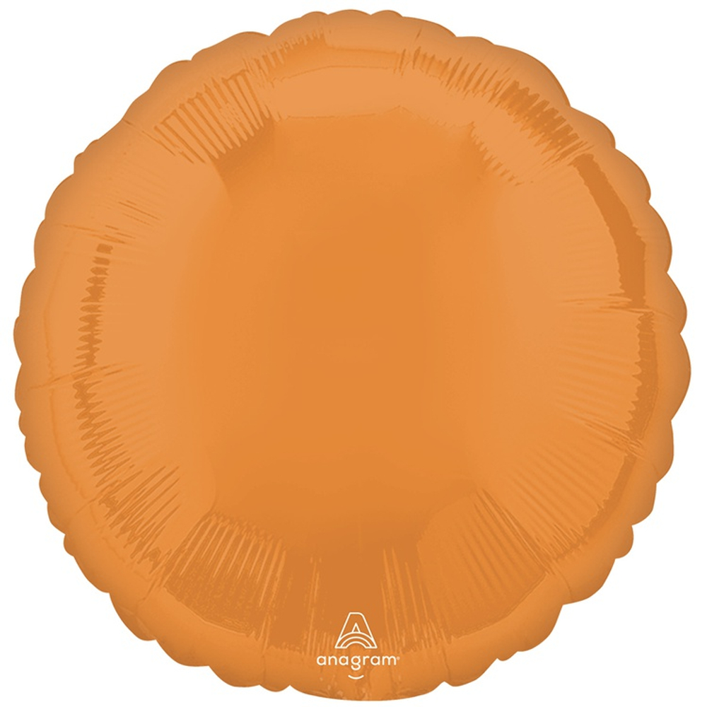 Шар фольгированный Круг 43 см (Оранжевый)