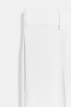 ZARA БРЮКИ ПРЯМОГО КРОЯ — ZW COLLECTION, БЕЛЫЙ