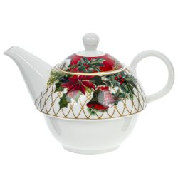 GAEM Чайник с чашкой и блюдцем "Зимнее волшебство", 300 мл, L16,5 W16,5 H14 см