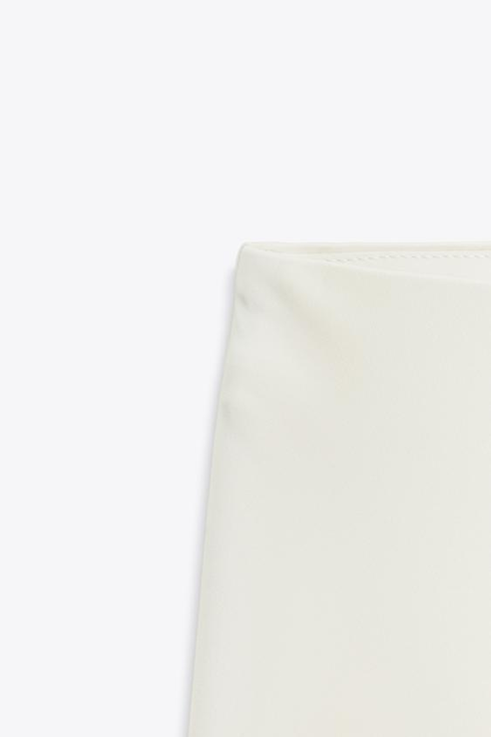 ZARA АТЛАСНАЯ ЮБКА С КРУЖЕВОМ, ЖЕЛТОВАТО-БЕЛЫЙ