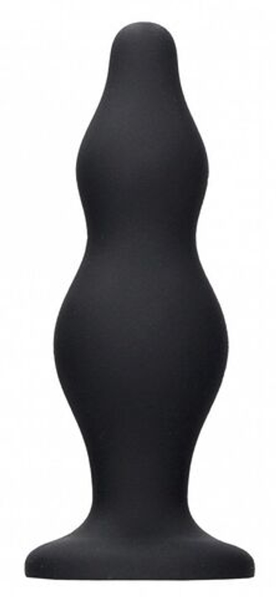 Черная анальная пробка Bubble Butt Plug - 11,6 см. (Цвет: черный)