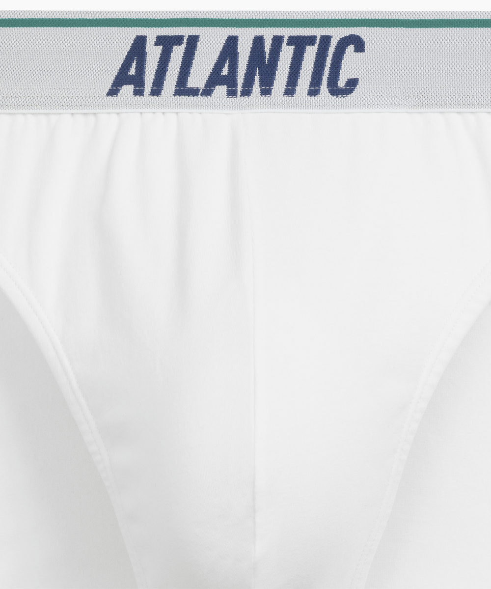 Мужские трусы слипы спорт Atlantic, набор 3 шт., хлопок, белые, 3MP-219