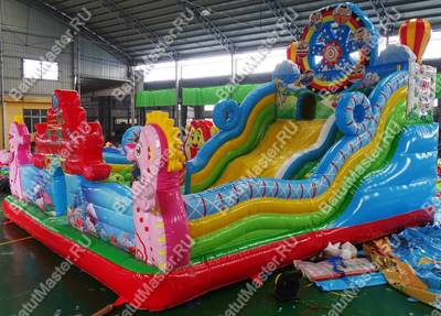 Коммерческий надувной батут "В гостях у Львёнка" 8*8*6 м