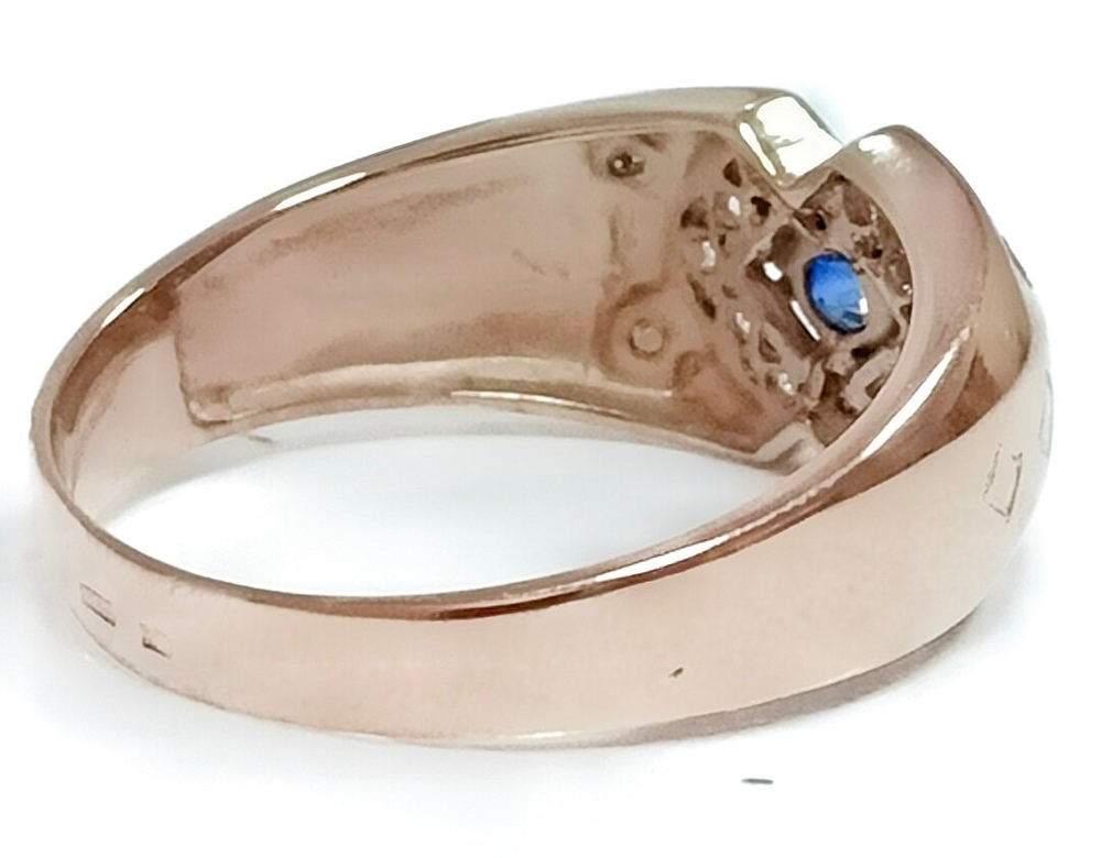 Ювелирное кольцо Эстерелла, серебро 925, с сапфиром, мужское