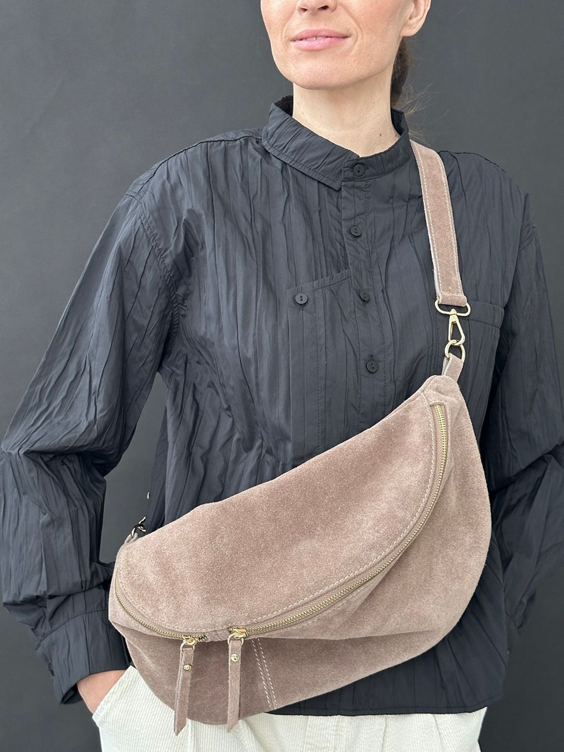 Banana bag, ballerina, NOVA suede gold (ореховый)