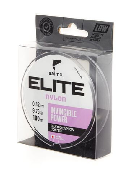Леска монофильная SALMO Elite Fluoro Coated Nylon, 100 м, 0,32 мм, прозрачная