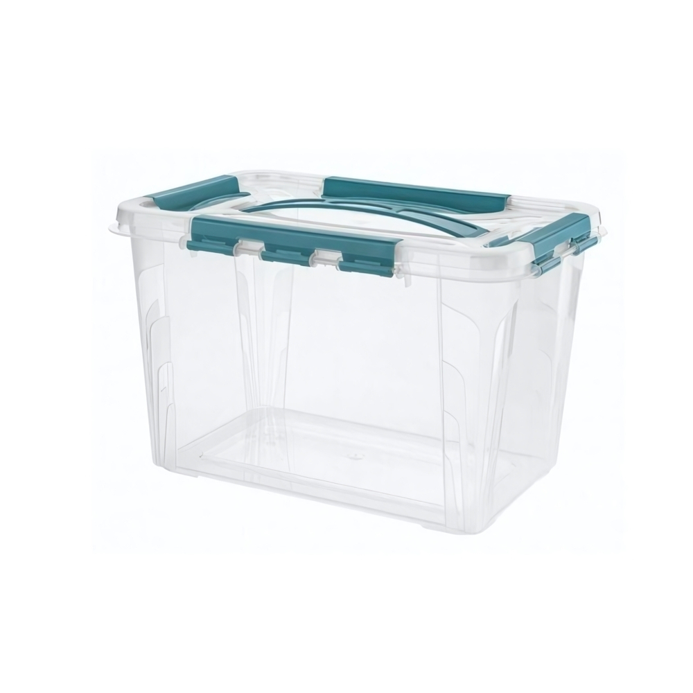 Ящик для хранения универсальный с замками и ручкой "grand box", 290х190х180мм, 6,65л (голубой)