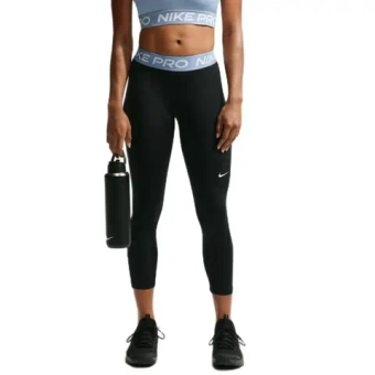 Женские леггинсы Nike Pro Mid-Rise Crop - black/work blue/white