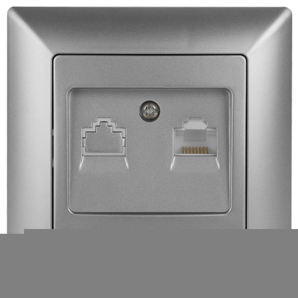 Розетка Intro Solo 4-303-03 информационная RJ45, СУ, алюминий