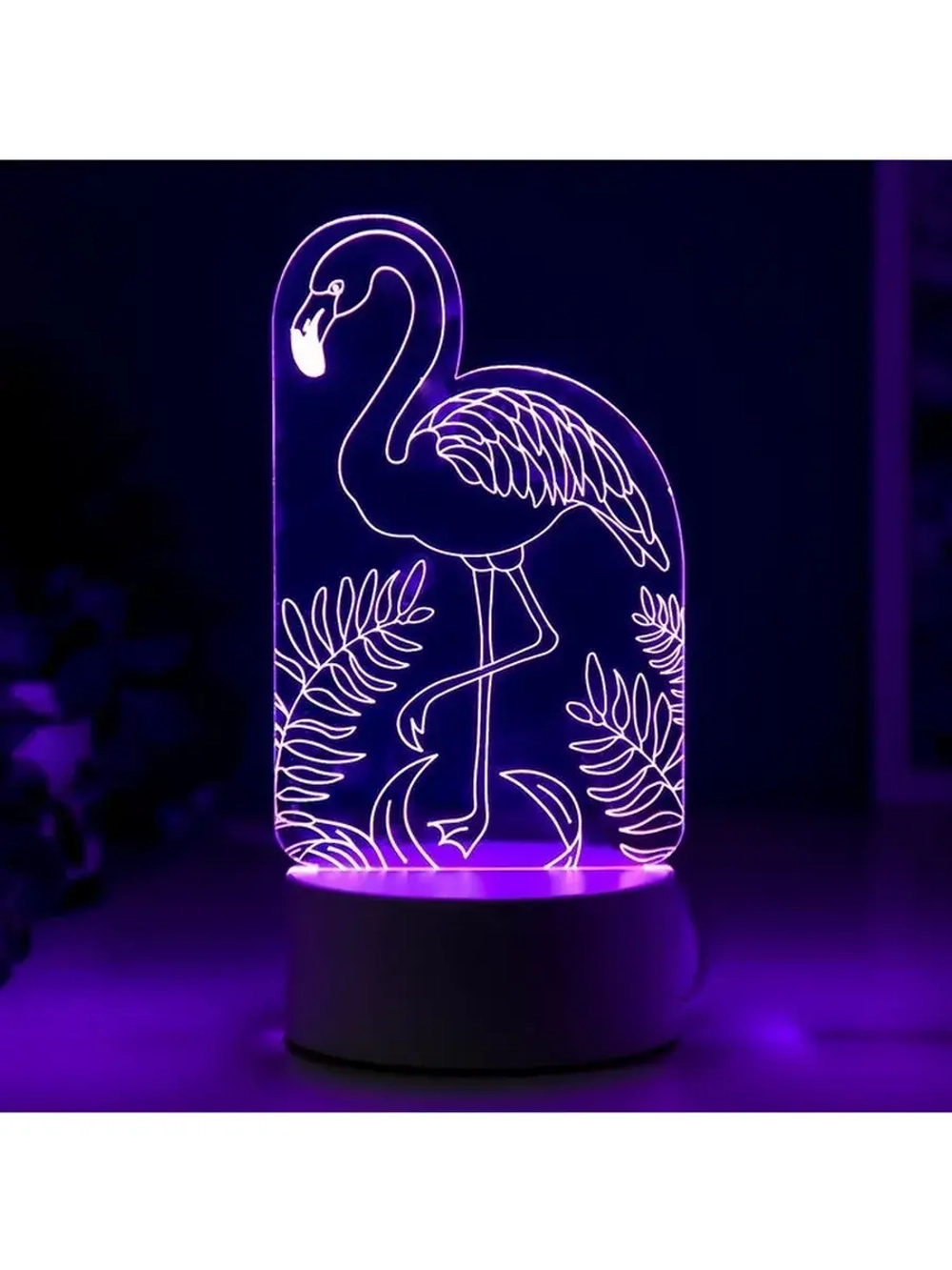 Светильник 3D ночник RISALUX «Фламинго», LED RGB, от сети, 9