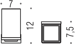 Стакан настенный Colombo Look  B1602,  хром схема