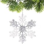 Подвеска новогодняя «Мерцающая снежинка» 21 см, Белый