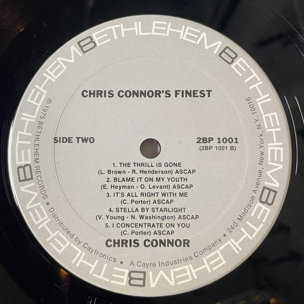 Винтажная виниловая пластинка LP The Finest Of Chris Connor (USA 1976)