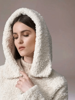 Куртка чебурашка из люкс эко - меха, белая, SilverFox