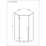 Душ ограждение Loranto NEO 100x100x195 прозрач стекло 8 мм, Easy clean, черный, без поддона 822113