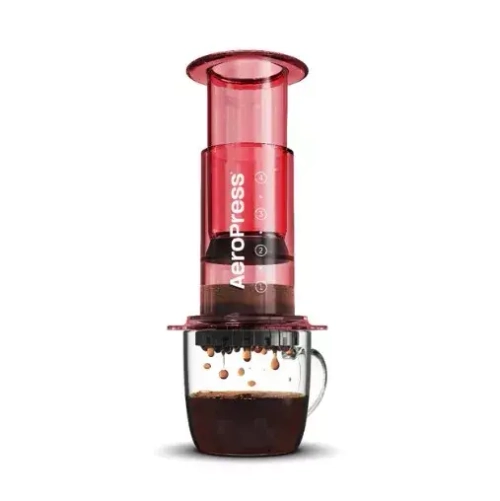 AeroPress Clear Red, аэропресс для кофе, красный