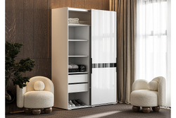 Шкаф-купе Оскар 1,5м белый/глянец белый