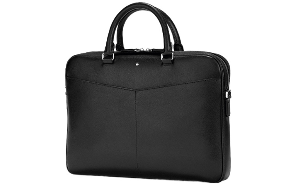 MONTBLANC Leather Portable Briefcase Regular Men"s Black
