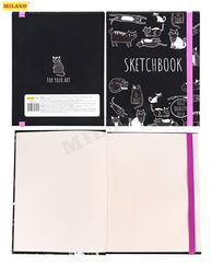 Скетчбук А5 Soft Touch Black&White. Коты (7БЦ, 64 л, 100 г, на резинке) 64-9328