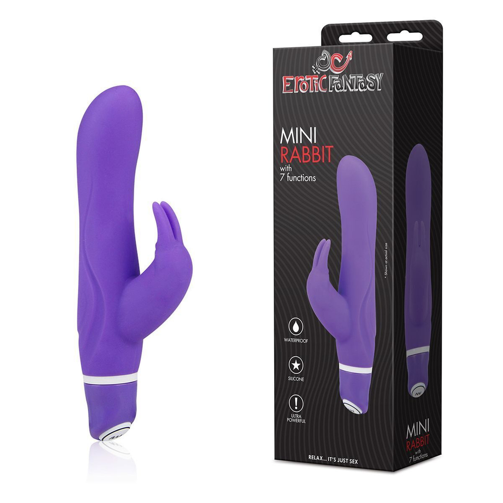 Фиолетовый силиконовый вибратор со стимулятором клитора - 21 см. (Цвет: фиолетовый)