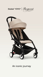 Коляска прогулочная Stokke YOYO3 рама чёрная Black Bonpoint Beige