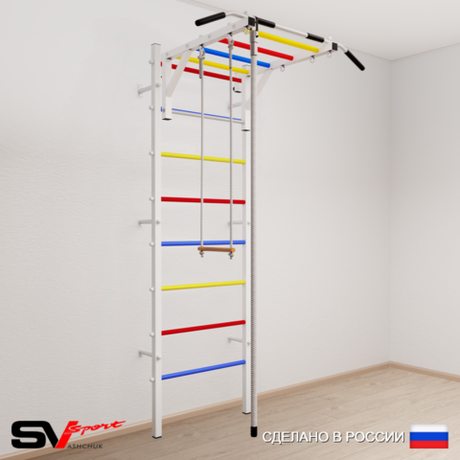 Шведская стенка Sv Sport усиленная 635 (Турник рукоход/Канат/Трапеция)