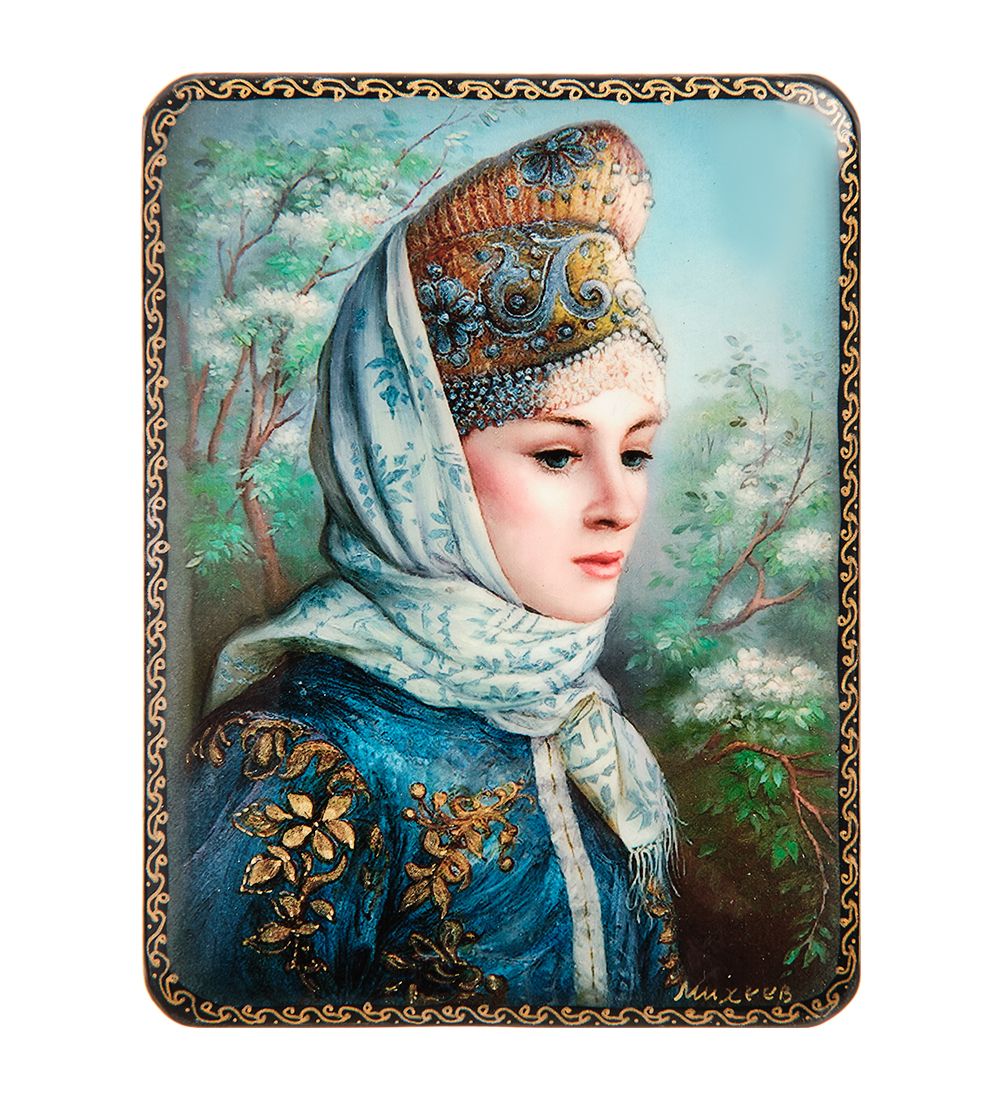 ШК-19/20-A Шкатулка в технике декупаж «Сударыня» (10х8х3,5)