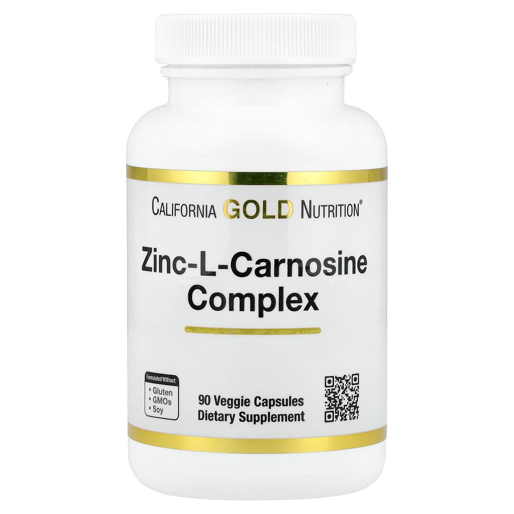 California Gold Nutrition, комплекс с цинк-L-карнозином, 90 вегетарианских капсул