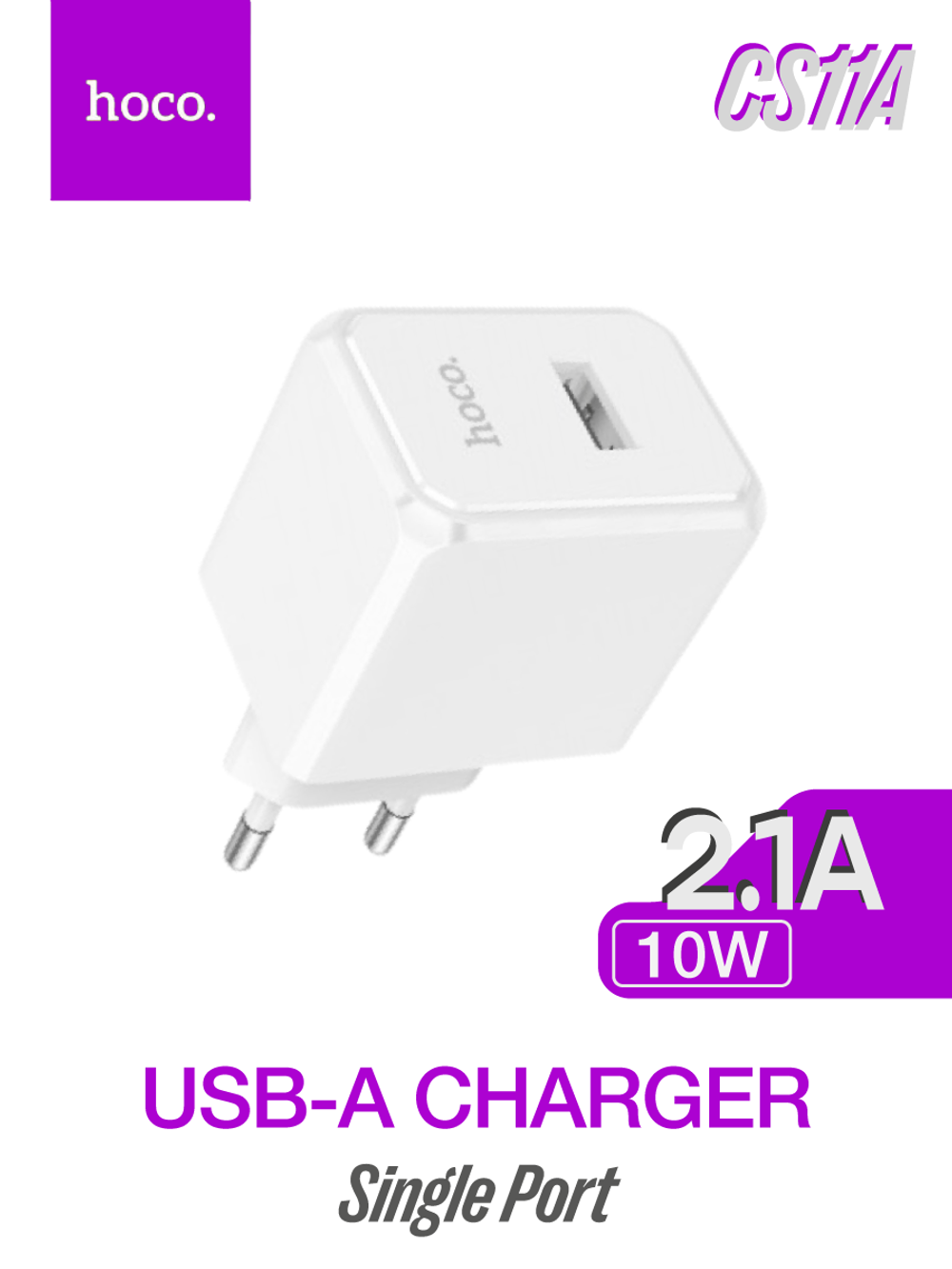 Зарядное устройство USB Hoco CS11A (1USB/2,1А)