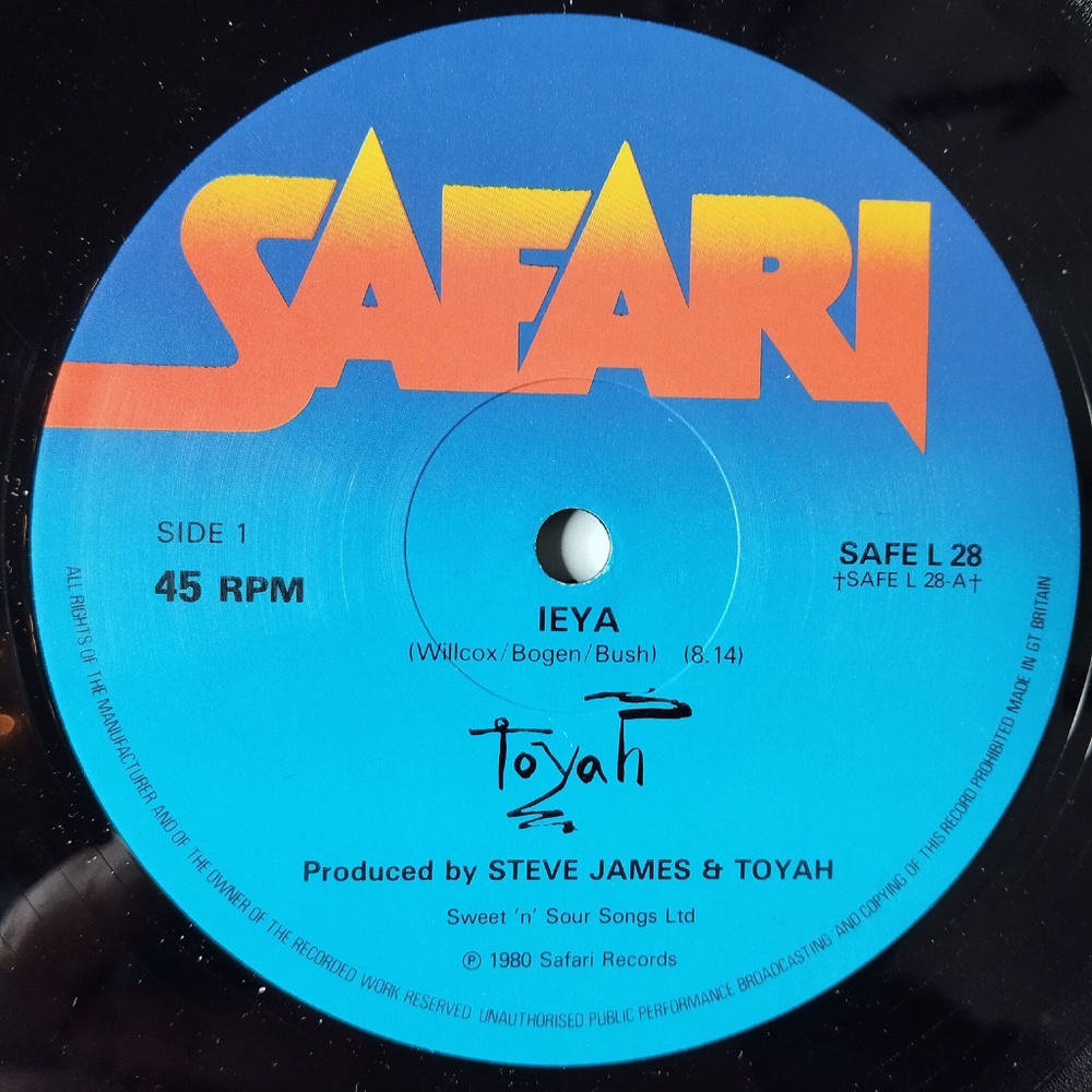 Винтажная виниловая пластинка LP Toyah Ieya (UK 1980) Single