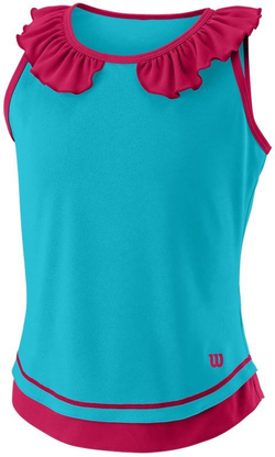 Футболка для девочки теннисная Wilson Competition Tank II G - scuba blue/love potion