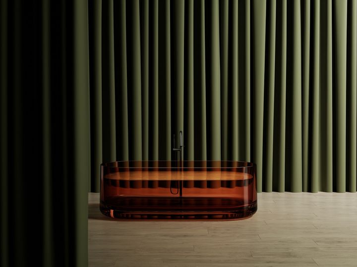 Прозрачная ванна ABBER Kristall AT9708Opal коричневая