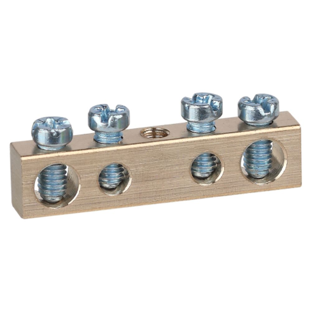 Шина ЭРА NO-122-12 PEN земля-ноль 6х9мм 4/1 латунная с креплениями по центру