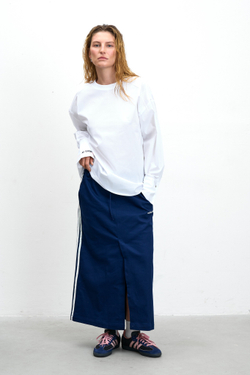 Лонгслив из рубашечной ткани белый