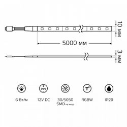Комплект с лентой светодиодной Gauss Basic BT011