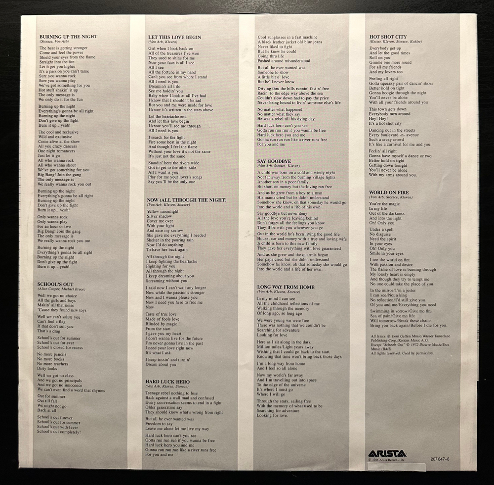 Krokus - Change Of Address (Европа 1986г.)