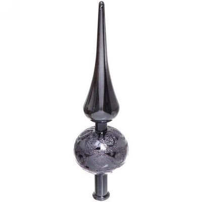 Верхушка на ёлку 23 см "Волшебный узор", Графит (Серпантин)