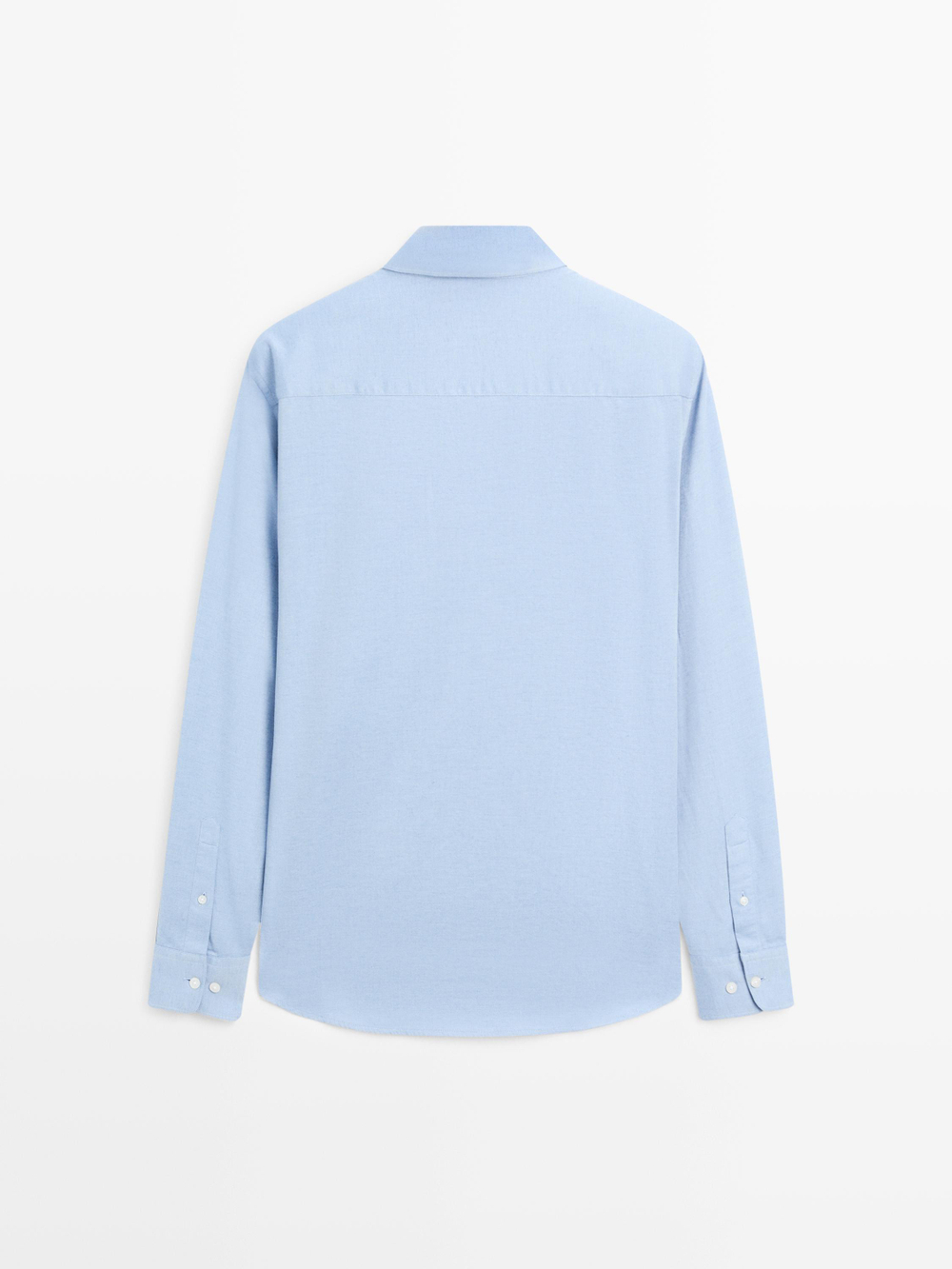 Massimo Dutti Рубашка прямого кроя в рубчик, небесно-голубой