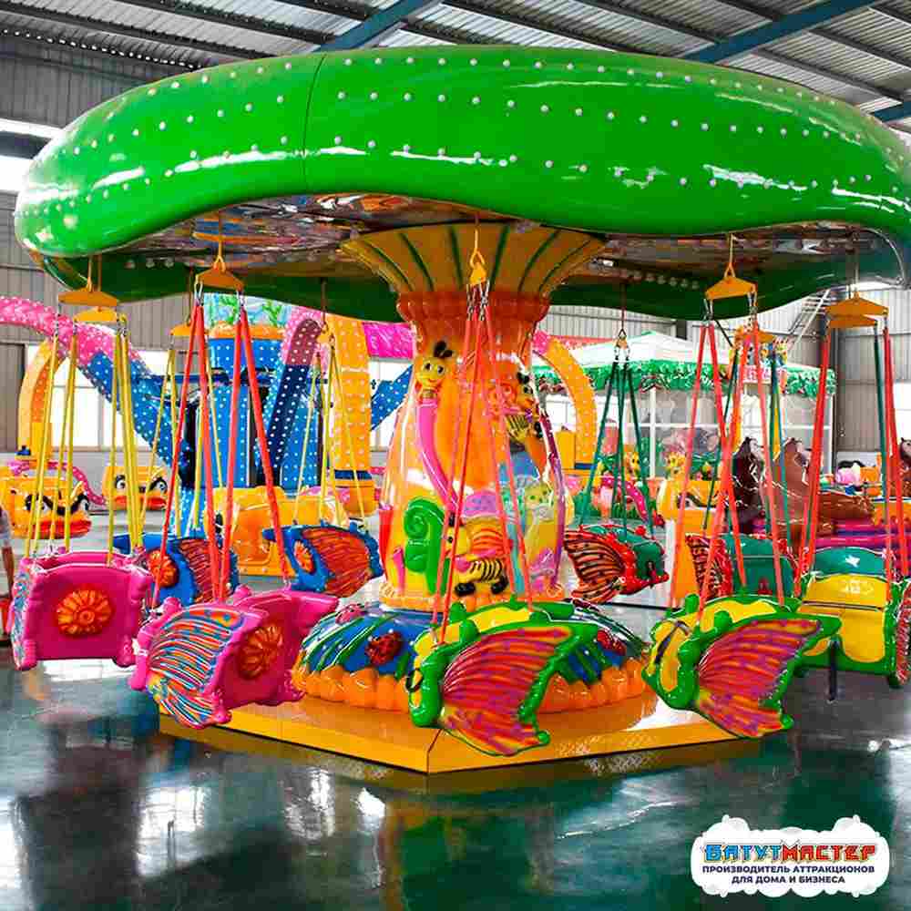 Подвесная карусель «Цветочная Поляна», 12 мест, 6×6×4 м