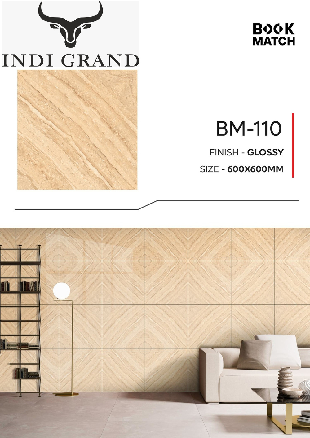 Керамогранит Book Match BM-110 60х60